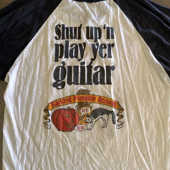 Vintage 70s Frank Zappa Smoking Raglan T Shirt Guitar Barking Pumpkin Records L - Picture 14 of 14